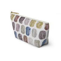 Watercolor Leaf Stamp Accessory Pouch w T-bottom in Purple